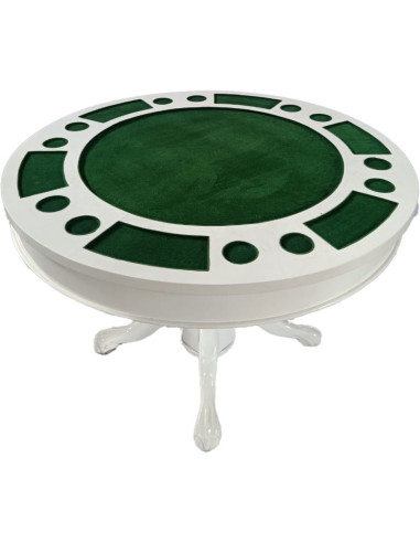 Table de poker 6 personnes 120 cm acajou tapis rouge