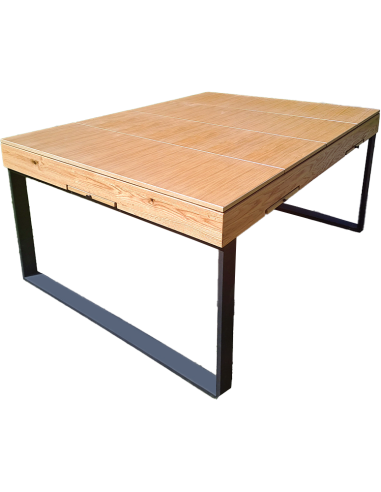 Table convertible pour jeux de société en bois massif