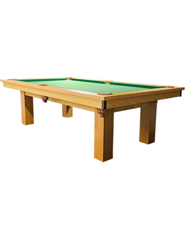 Billard en stratifié qui se transforme en table pour manger en famille